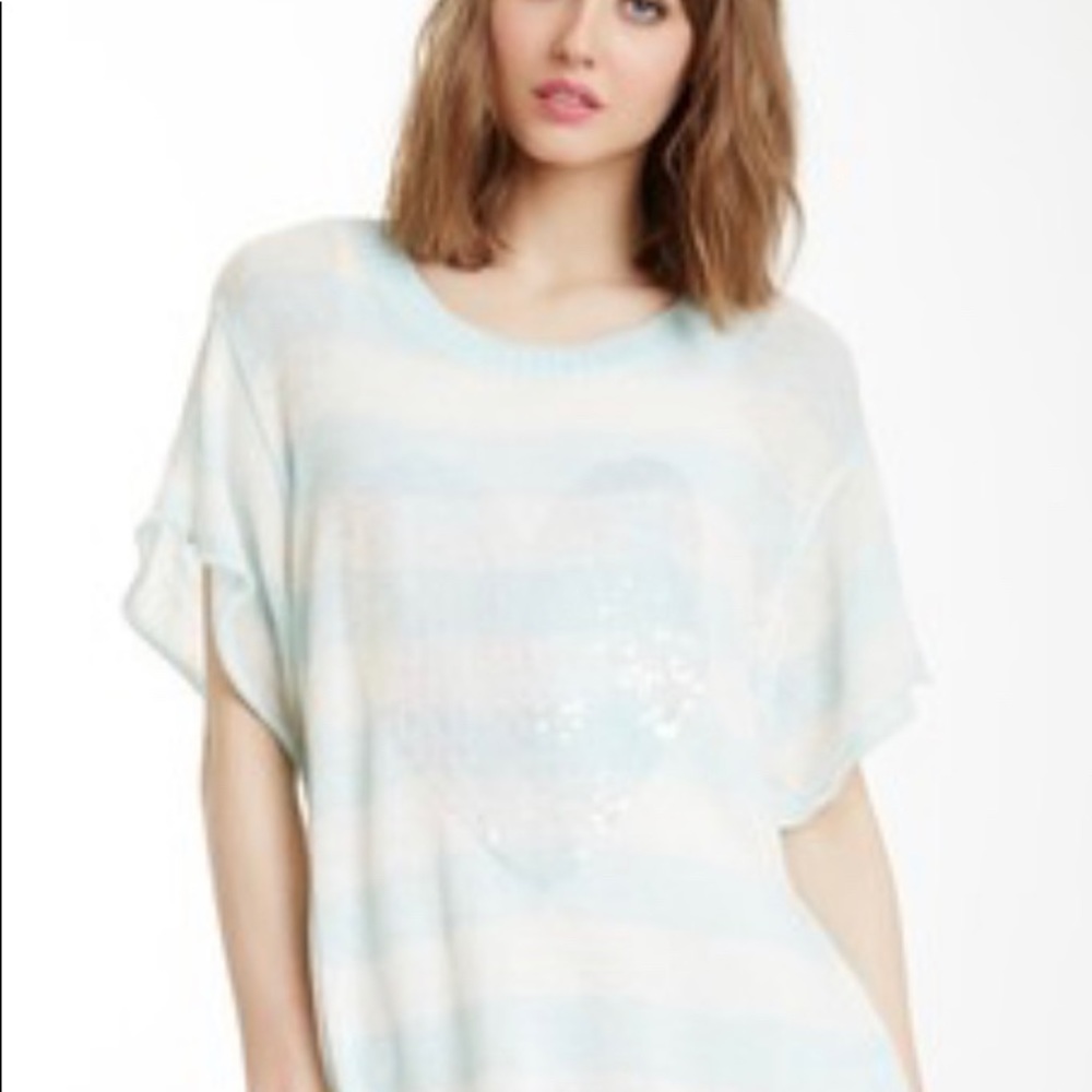 NWOT Wildfox‎ Bridget’s Heart Sequin Sweater